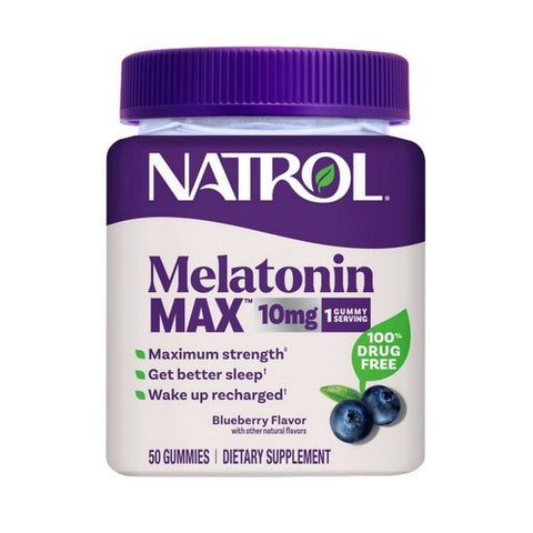 Natrol, MelatoninMax Sleep Blueberry, 10 Mg, 50 Count