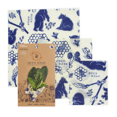 Bees Wrap, Bees & Bears Assorted Wraps, 3 Counts Bees Wrap