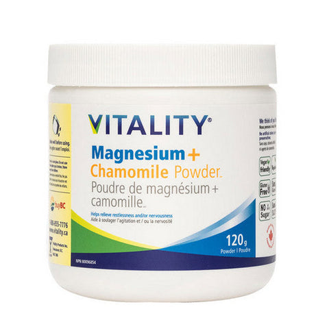 Vitality, VITALITY Magnesium + Chamomile Powder, 120 Grams Vitality