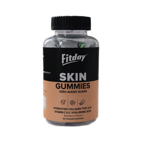 Fitday, Fitday Skin Gummies, Strawberry Flavour 30 Chewable Gummies Fitday