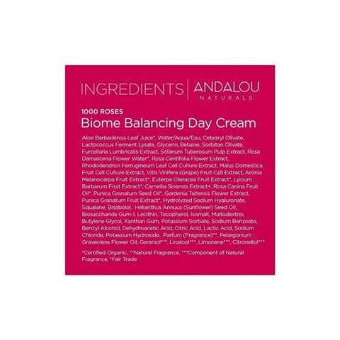 Andalou Naturals, 1000 Roses Biome Balancing Day Cream, 1.7 Oz