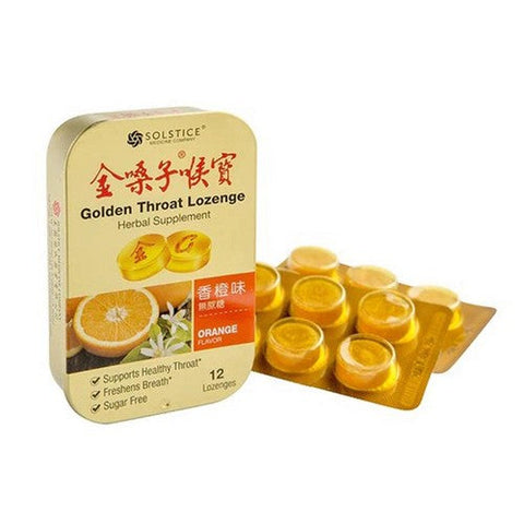 Golden Throat, Golden Throat Lozenge Herbal Supplement Orange, 12 Count Golden Throat