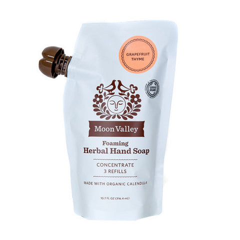 Moon Valley Organics, Foaming Herbal Hand Soap 3x Refill Pouch Grapefruit Thyme, 10.7 Oz Moon Valley Organics