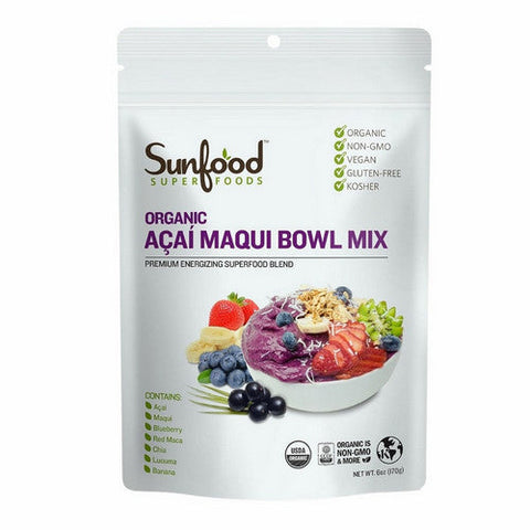Sunfood Superfoods, Organic Acai Maqui Bowl Mix, 6 Oz Sunfood Superfoods