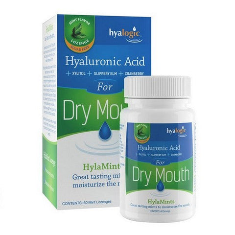 Hyalogic, Hyaluronic Acid for Dry Mouth Mint Flavor, 60 Lozenges Hyalogic