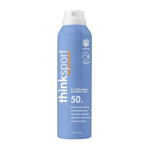 ThinkSport, All Sheer Mineral Sunscreen Spray SPF 50, 6 Oz ThinkSport
