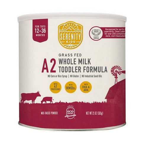 Serenity Kids, Grass Fed A2 Whole Milk Toddler Formula Powder 12-36 Months, 21 Oz Serenity Kids