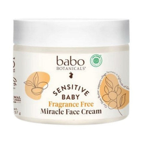 Babo Botanicals, Sensitive Baby Miracle Face Cream Fragrance Free, 2 Oz Babo Botanicals