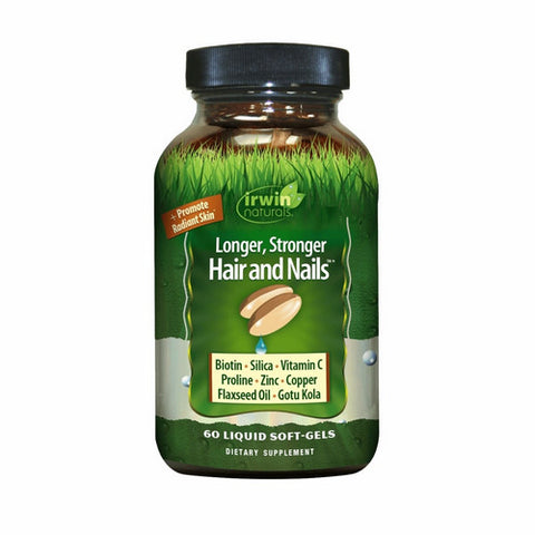 Irwin Naturals, Longer Stronger Hair And Nails, 60 Softgels Irwin Naturals