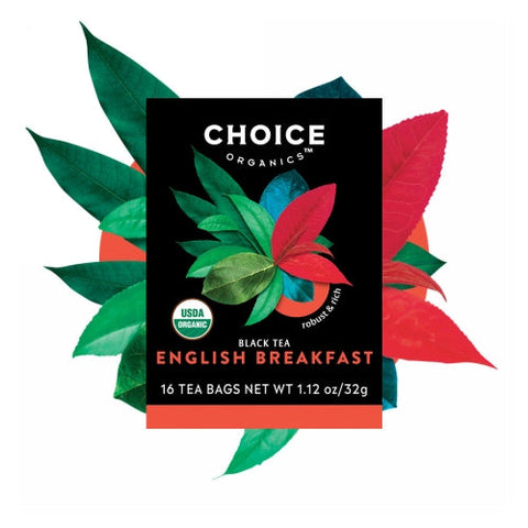 Choice Organic Teas, Organic English Breakfast Black Tea, 32g, 16 Bags Choice Organic Teas