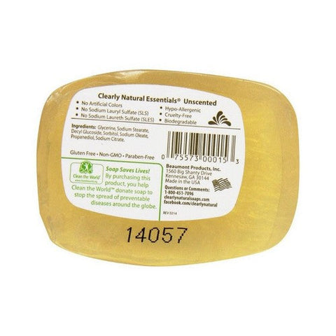 Clearly Natural, Glycerine Soap, Unscented, 4 Oz Clearly Natural