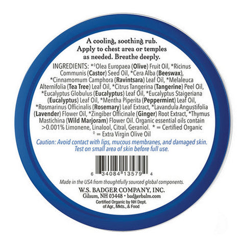 Badger Balm, Aromatic Chest Rub Tin, 2 Oz