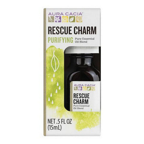 Aura Cacia, Rescue Charm Essential Oil Blend Boxed, 0.5 Oz Aura Cacia