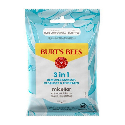 Burts Bees, Micellar Coconut Lotus Makeup Removing Towelettes, 10 Count Burts Bees