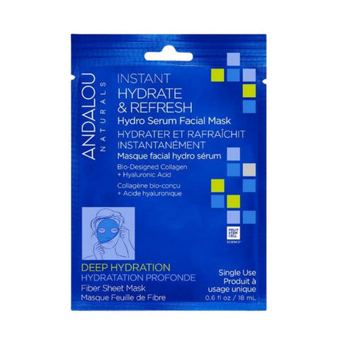 Andalou Naturals, Instant Hydrate And Refresh Sheet Mask, 0.45 Oz Andalou Naturals