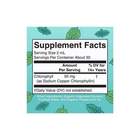 MaryRuth's, Vegan Chlorophyll Liquid Drops Peppermint, 50 Mg, 2 Oz MaryRuth's
