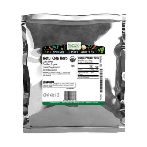 Frontier Coop, Organic Gotu Kola Herb Cut & Sifted, 1 Lb Frontier Coop