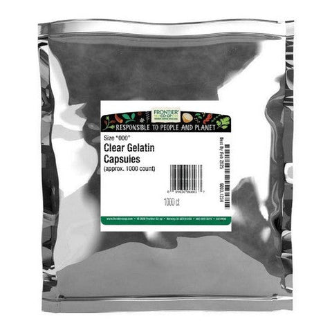 Frontier Coop, Clear Gelatin 000 Capsules, 1000 Count Frontier Coop