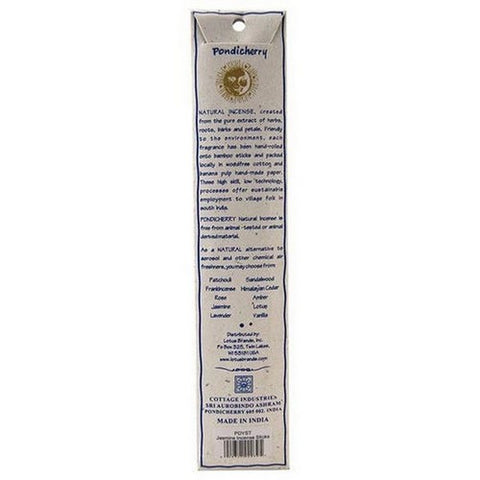 Pondicherry Natural Incense, Jasmine Incense Sticks, 15 Count Pondicherry Natural Incense
