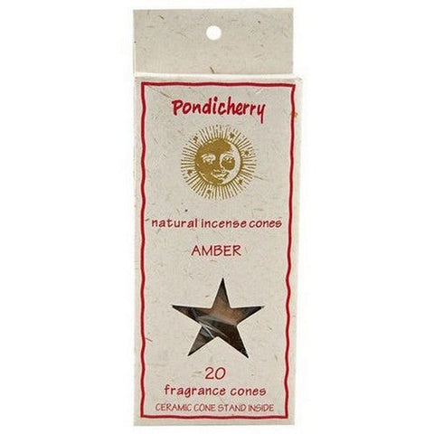 Pondicherry Natural Incense, Amber Incense Cones, 20 Count Pondicherry Natural Incense
