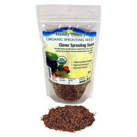 Handy Pantry, Organic Sprouting Seeds Red Clover, 8 Oz Handy Pantry