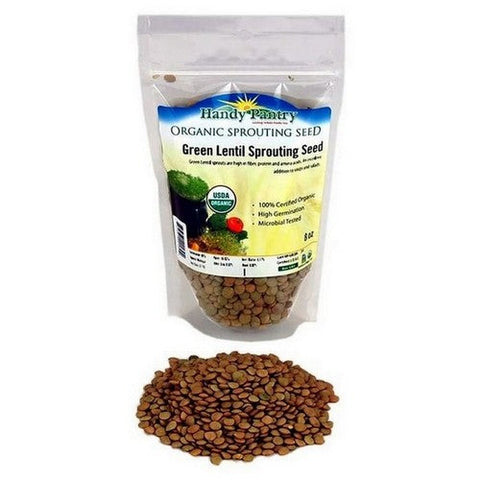 Handy Pantry, Green Lentil Organic Sprouting Seeds, 8 Oz Handy Pantry