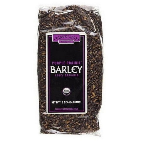 Timeless Natural Foods, Organic Heirloom Semi Pearled Purple Prairie Barley, 16 Oz Timeless Natural Foods