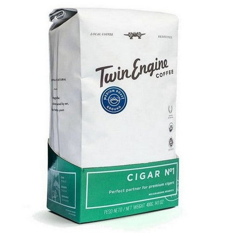 Twin Engine Coffee, Organic Ground Cigar No 1 Medium Coffee, 14 Oz Twin Engine Coffee
