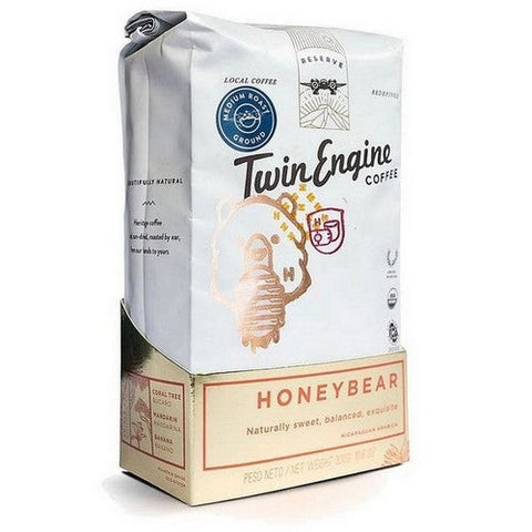 Twin Engine Coffee, Organic Ground Honey Bear Edition Dark Coffee, 10.5 Oz Twin Engine Coffee