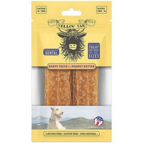Yellow Yak, Peanut Butter Dental Chews, 4 Oz Yellow Yak
