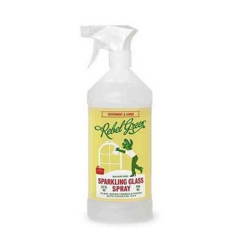 Rebel Green, Glass Cleaner Peppermint And Lemon, 32 Oz Rebel Green