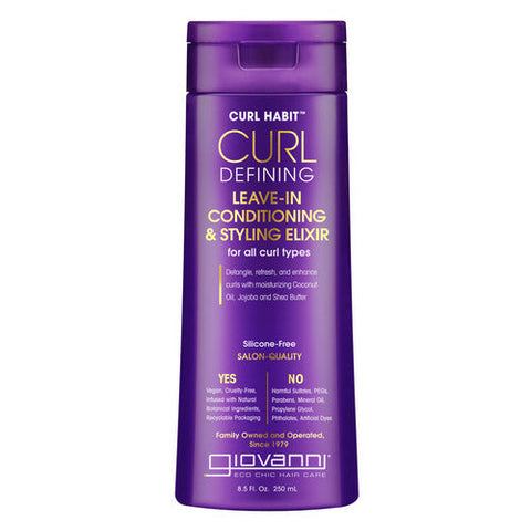 Giovanni Cosmetics, Habit Curl Defining Leave In Conditioner & Style Elixir, 8.5 Oz Giovanni Cosmetics