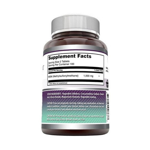 Amazing Nutrition, Amazing Formulas MSM, 1000 mg, 200 Tabs