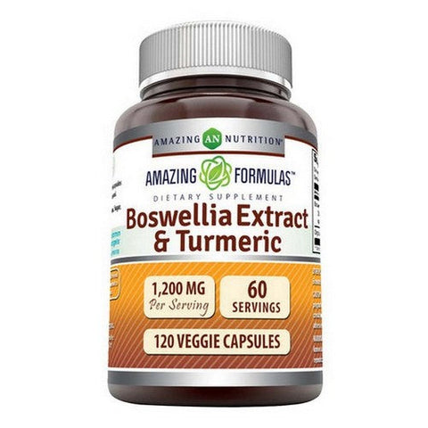 Amazing Nutrition, Amazing Formulas Boswellia with Turmeric, 600 mg, 120 VegCaps Amazing Nutrition