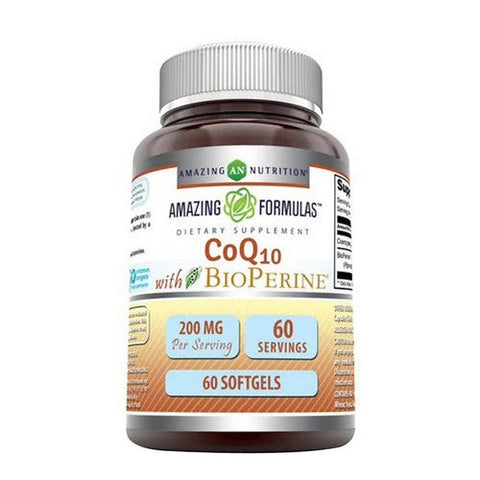 Amazing Nutrition, Amazing Formulas CoQ10 with Bioperine, 200 mg, 60 Softgels Amazing Nutrition