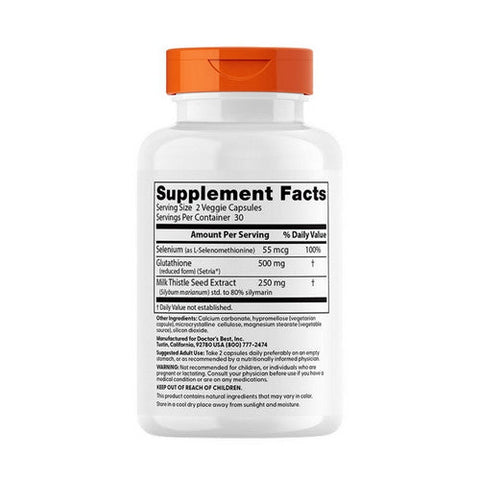 Doctors Best, Glutathione with Milk Thistle, 60 VegCaps Doctors Best