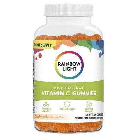 Rainbow Light, Vitamin C High Potency Gummies Citrus, 60 Count Rainbow Light