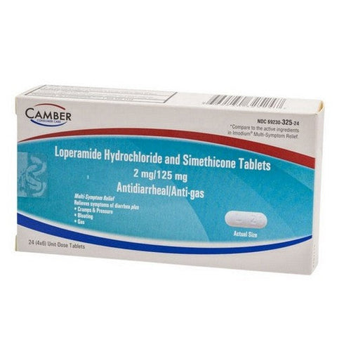 Camber, Consumer Care Loperamide Hydrochloride And Simethicone, 24 Tabs Camber