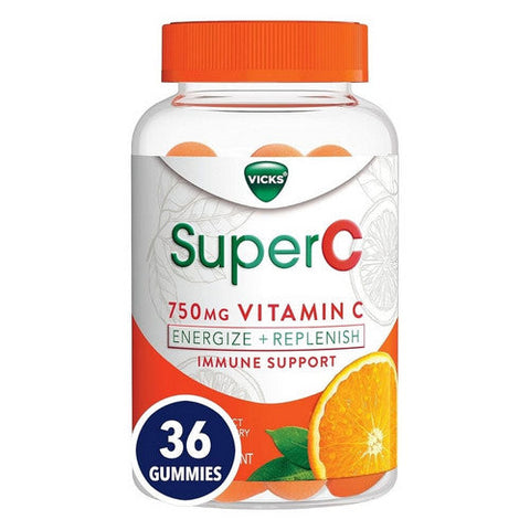 Vicks, Super C Energize And Replenish, 750 Mg, 36 Gummies Vicks