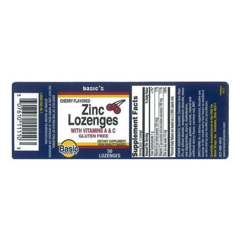 Basic Vitamins, Zinc Lozenges With Vitamins A And C, 50 Each Basic Vitamins