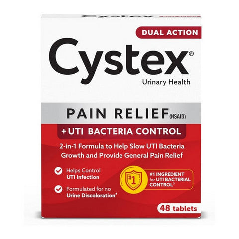 Cystex, Urinary Health Pain Relief + Uti Bacteria Control, 48 Tablets Cystex
