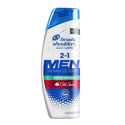 Head & Shoulders, Men 2 in 1 Dandruff Shampoo Plus Conditioner Old Spice Pure Sport, 12.5 Oz Head & Shoulders