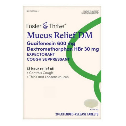 Foster And Thrive, Mucus Relief DM Guaifenesin, 600 Mg, 20 Tabs Foster And Thrive