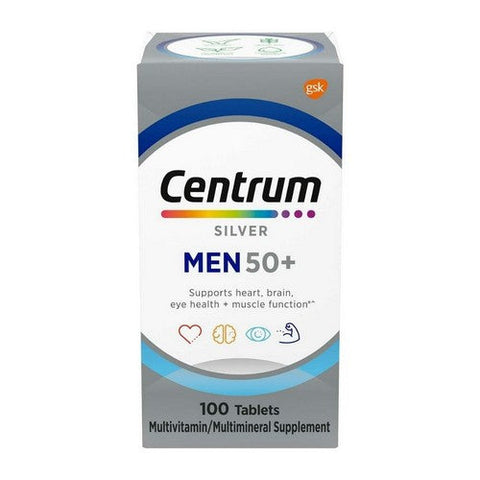 Centrum, Silver Men 50 Plus Multivitamin And Multimineral Supplement, 100 Tabs Centrum