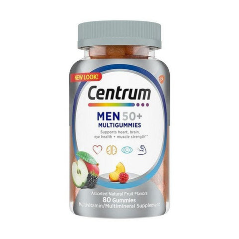 Centrum, Multigummies Men 50 Plus Multivitamin Assorted Natural Fruit, 80 Count Centrum