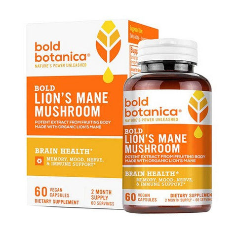Bold Botanica, Bold Lion's Mane Mushroom, 60 Caps Bold Botanica