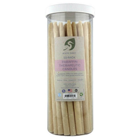 White Egret, Paraffin Therapeutic Candles, 50 Count White Egret
