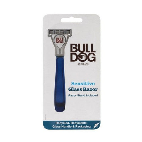 Bulldog Natural Skincare, 5-Blade Razor With Stand Sensitive Blue Glass, 1 Count Bulldog Natural Skincare