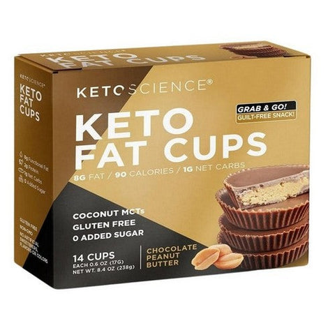 Keto Science, Keto Fat Cups Chocolate Peanut Butter, 14 Cups Keto Science