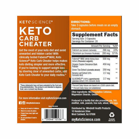 Keto Science, Keto Carb Cheater, 60 Capsules Keto Science